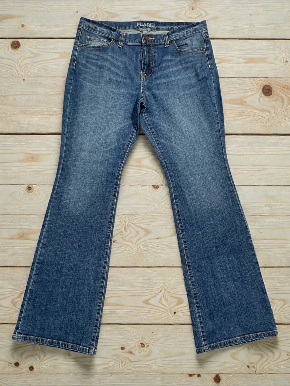 New York & Company Women's Blue Flare Jeans